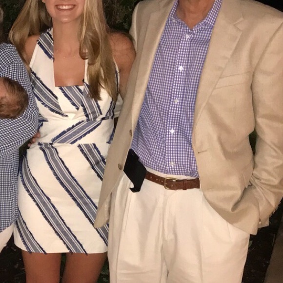 Milly White Dress with Blue Embroidery - Picture 3 of 9